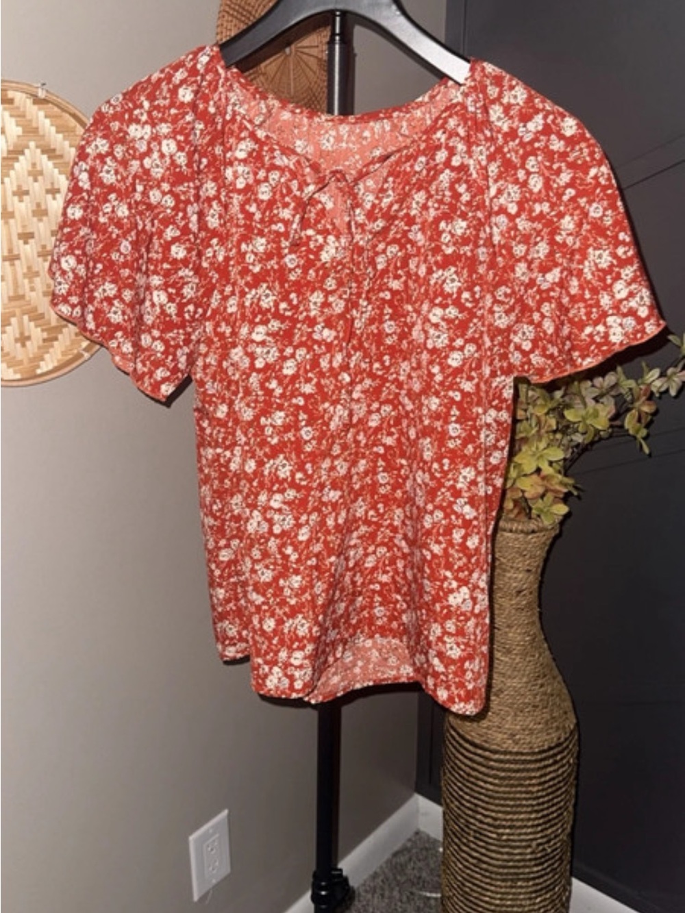 SHEIN flutter sleeve blouse boho flowy casual summer vacation